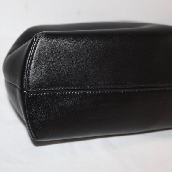 Fendi Asymmetrical Push Lock Frame Shoulder Bag Black Leather - Picture 6 of 11